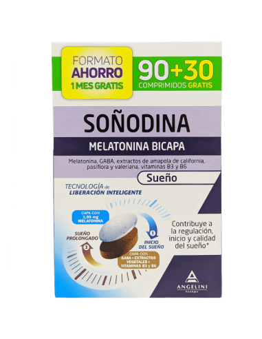 SOÑODINA MELATONINA BICAPA 90 + 30 COMP