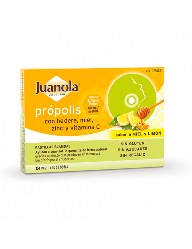 JUANOLA PROPOLIS HEDERA MIEL LIMON 24 U